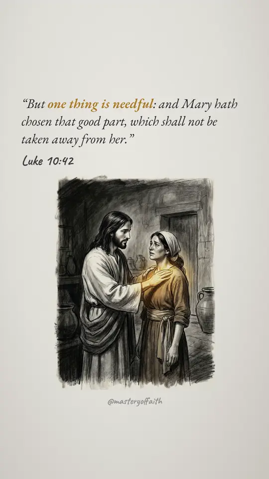 But one thing is needful: and Mary hath chosen that good part, which shall not be taken away from her.