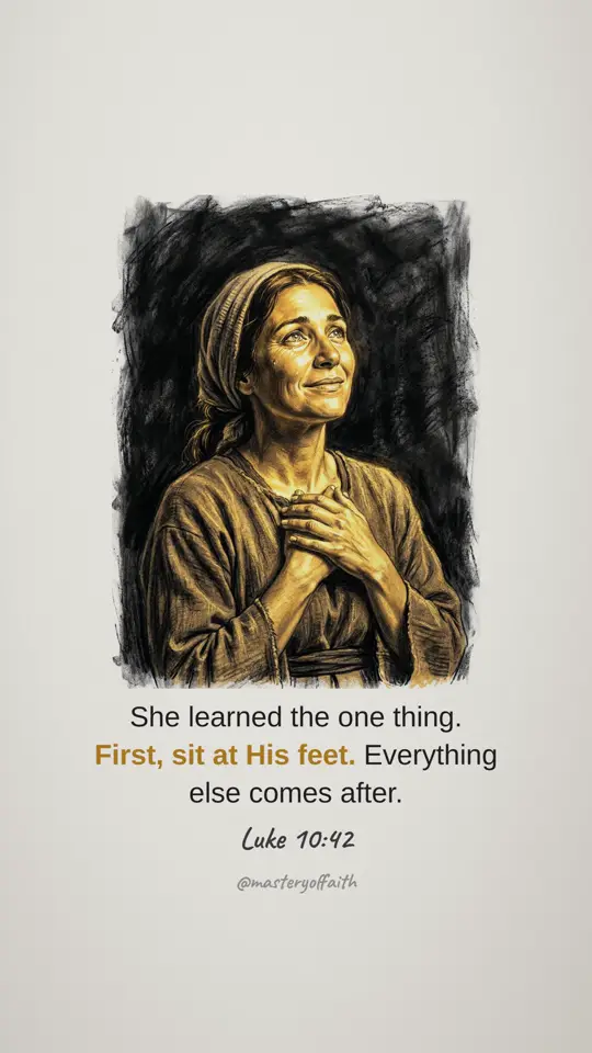 She learned the one thing. First, sit at His feet. Everything else comes after.
