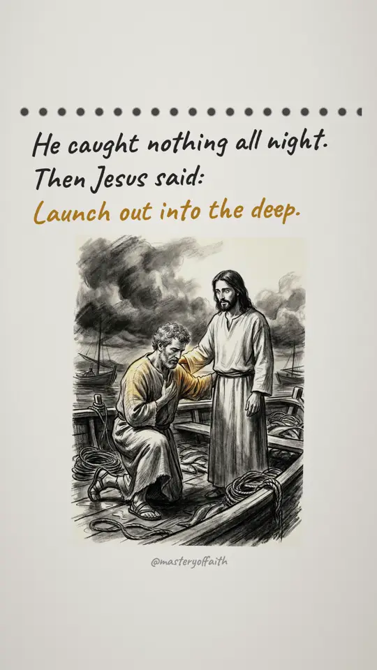 He caught nothing all night. Then Jesus said: Launch out into the deep.